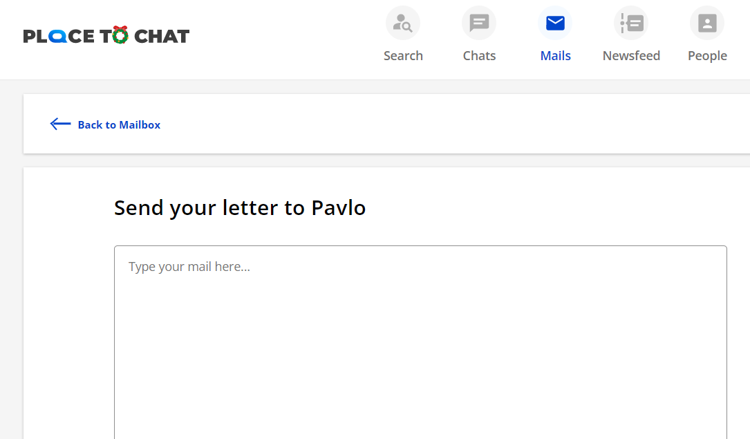 place to chat mailbox screenshot